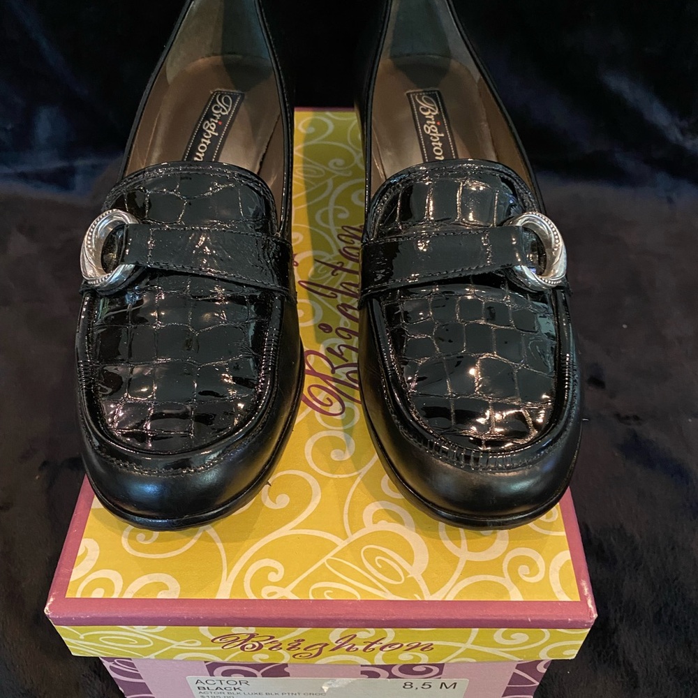 Brighton Black Flats with Silver Buckles (Worn Once!)
